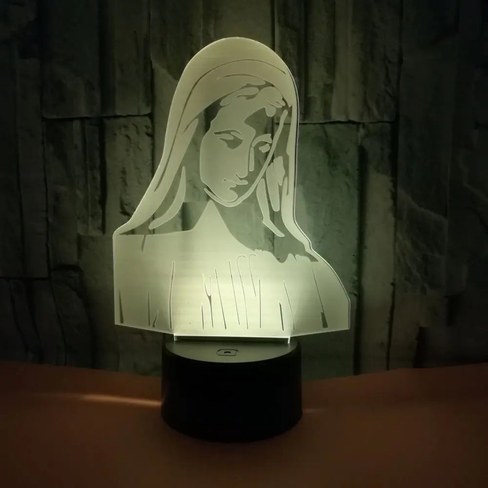Colorful 3D Night Light - Jesus and Virgin Mary