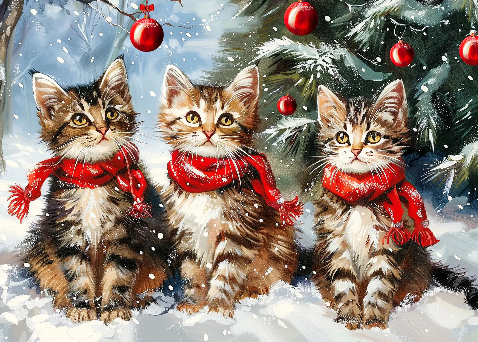 1000 Piece Puzzle for Adults -Christmas Kittens