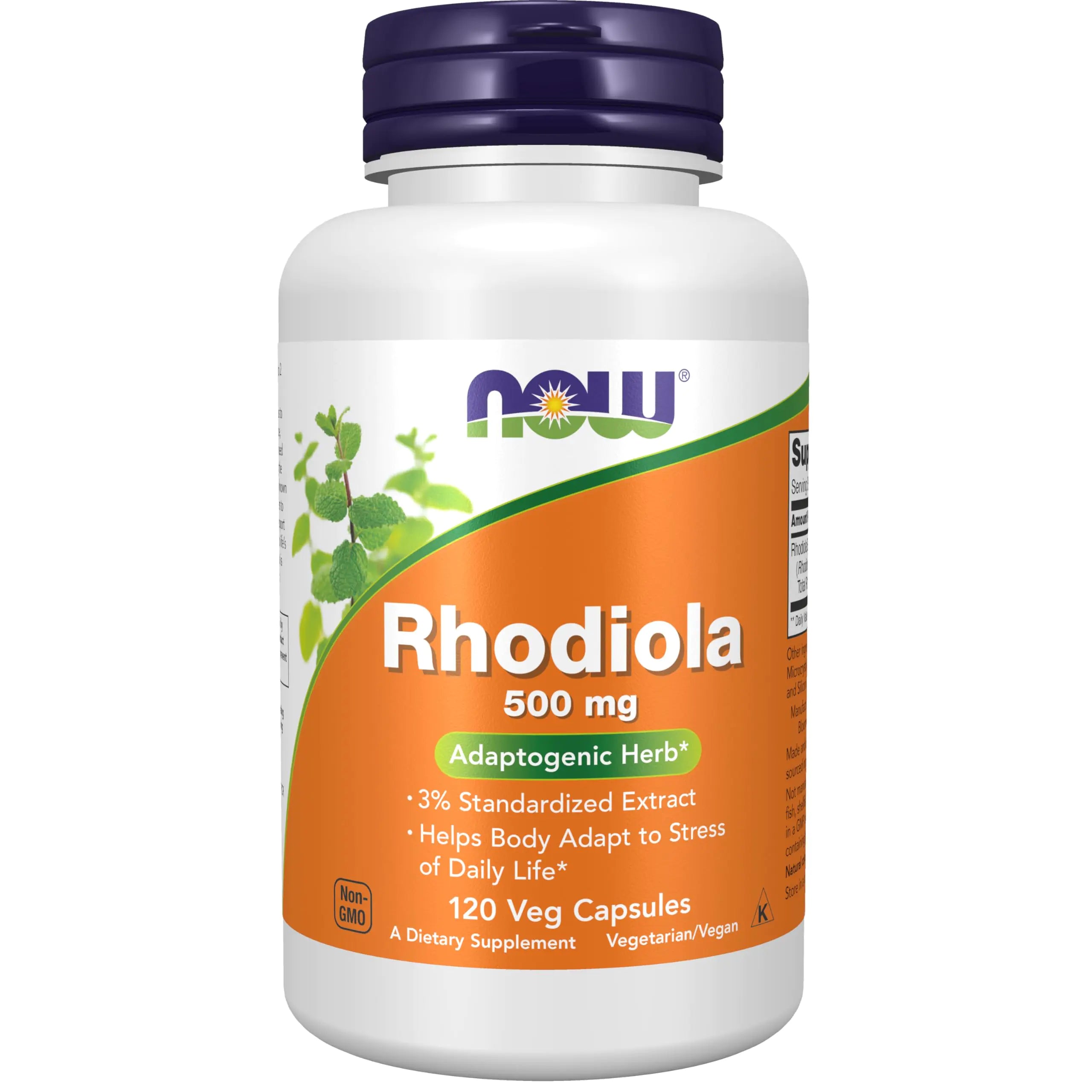 NOW Supplements Rhodiola 500 mg 120 Veg Capsules