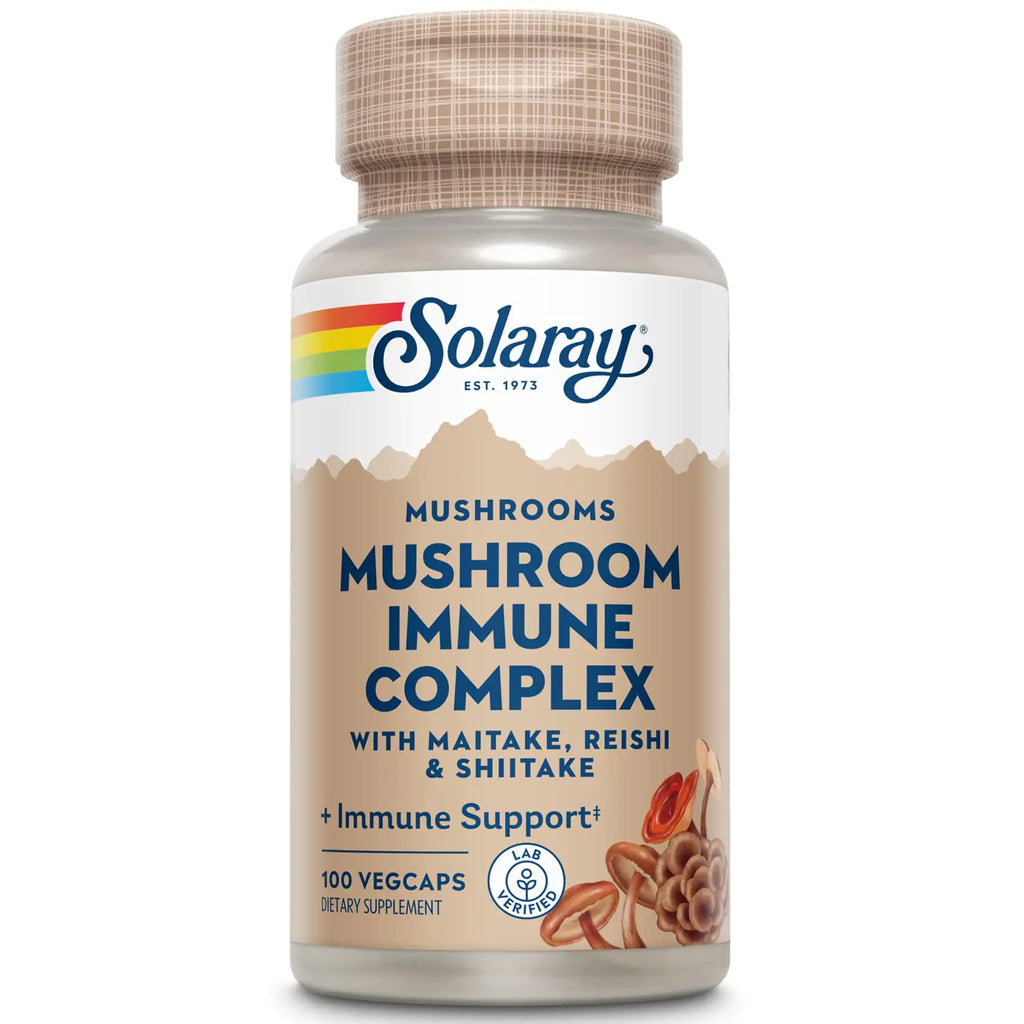 Solaray Organically Grown Fermented Mushroom Immune Complex 600 mg | Healthy Immune Function Support | 100 VegCaps