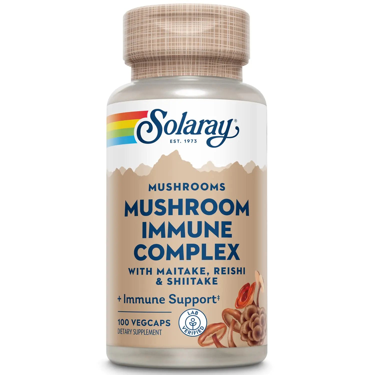 Solaray Organically Grown Fermented Mushroom Immune Complex 600 mg | Healthy Immune Function Support | 100 VegCaps