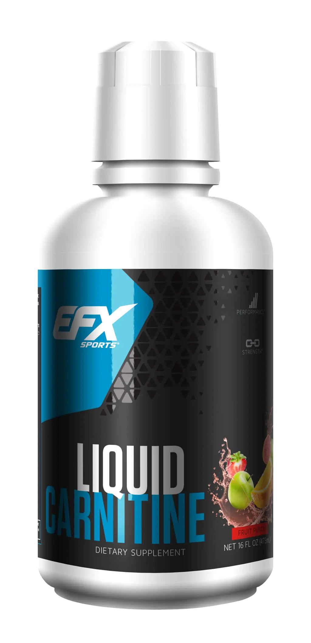 EFX Sports L-Carnitine Liquid 1500mg Improve Performance and Strength Vitamin B5 (31 Servings Fruit Punch)