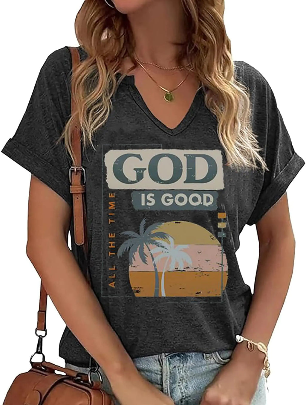 Christian Shirts Tees for Women/Jesus Faith T-Shirt/Bible Verse Shirt/Inspirational Graphic Tee Short Sleeve Tops(Daky Grey-E XX-Large)