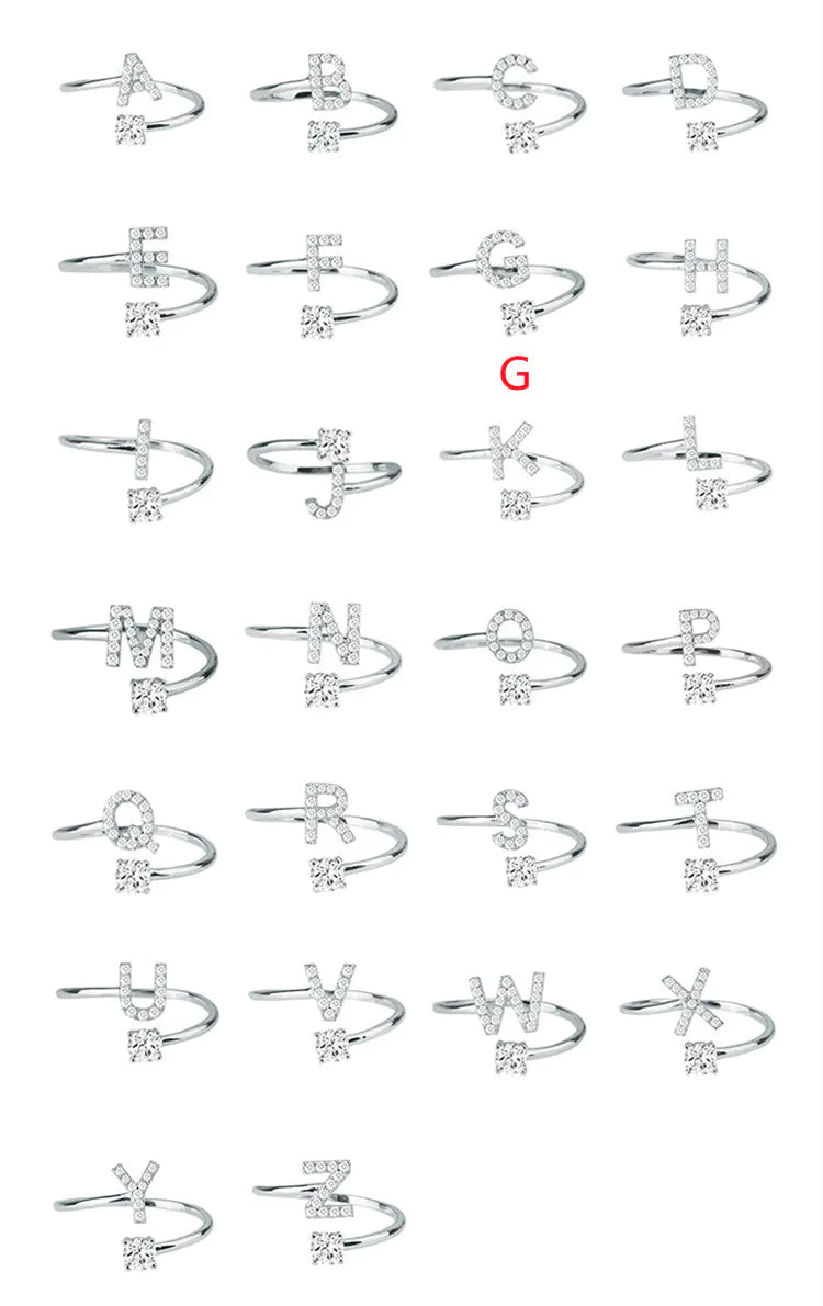Chic Adjustable Women's Personalized Letters Ring