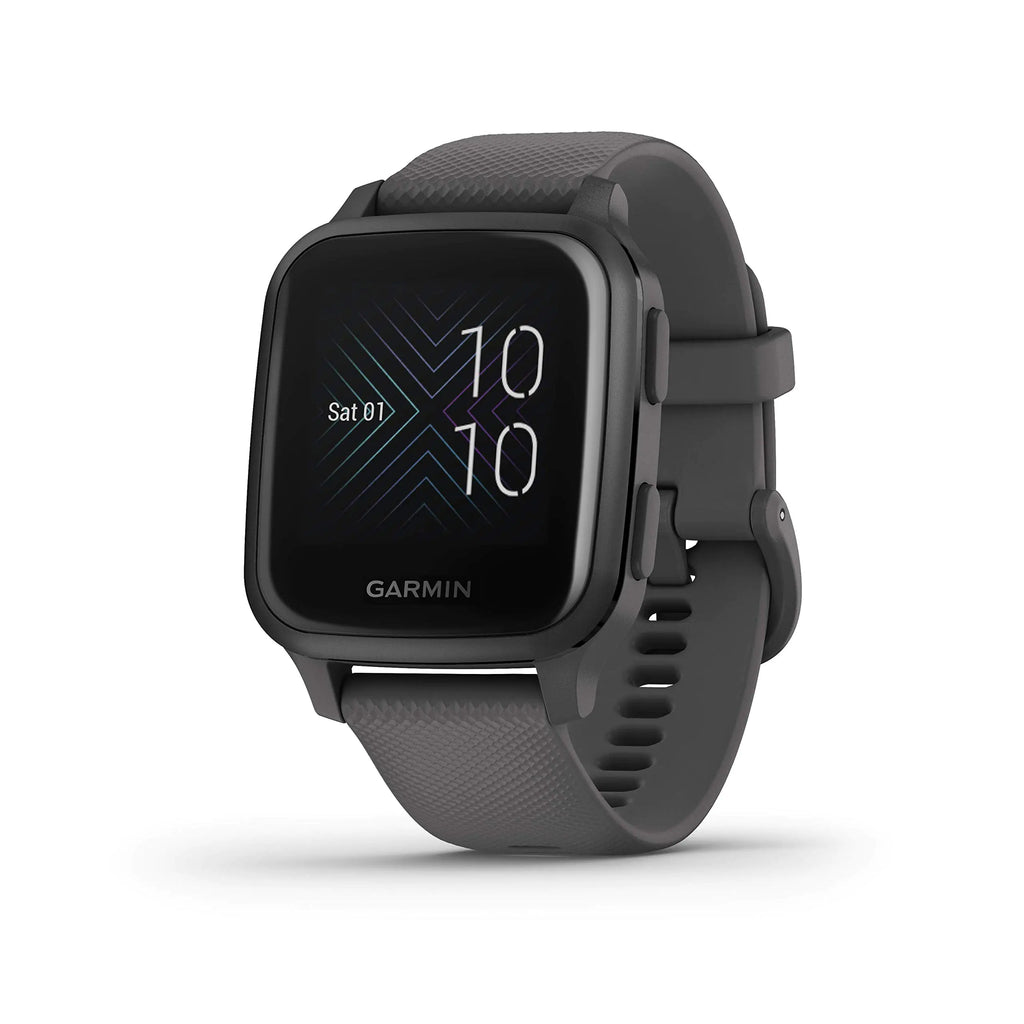 Garmin 010-02427-00 Venu Sq GPS Smartwatch with Bright Touchscreen Display Up to 6 Days of Battery Life Slate Aluminum Bezel with Shadow Gray Case and Slate Silicone Band