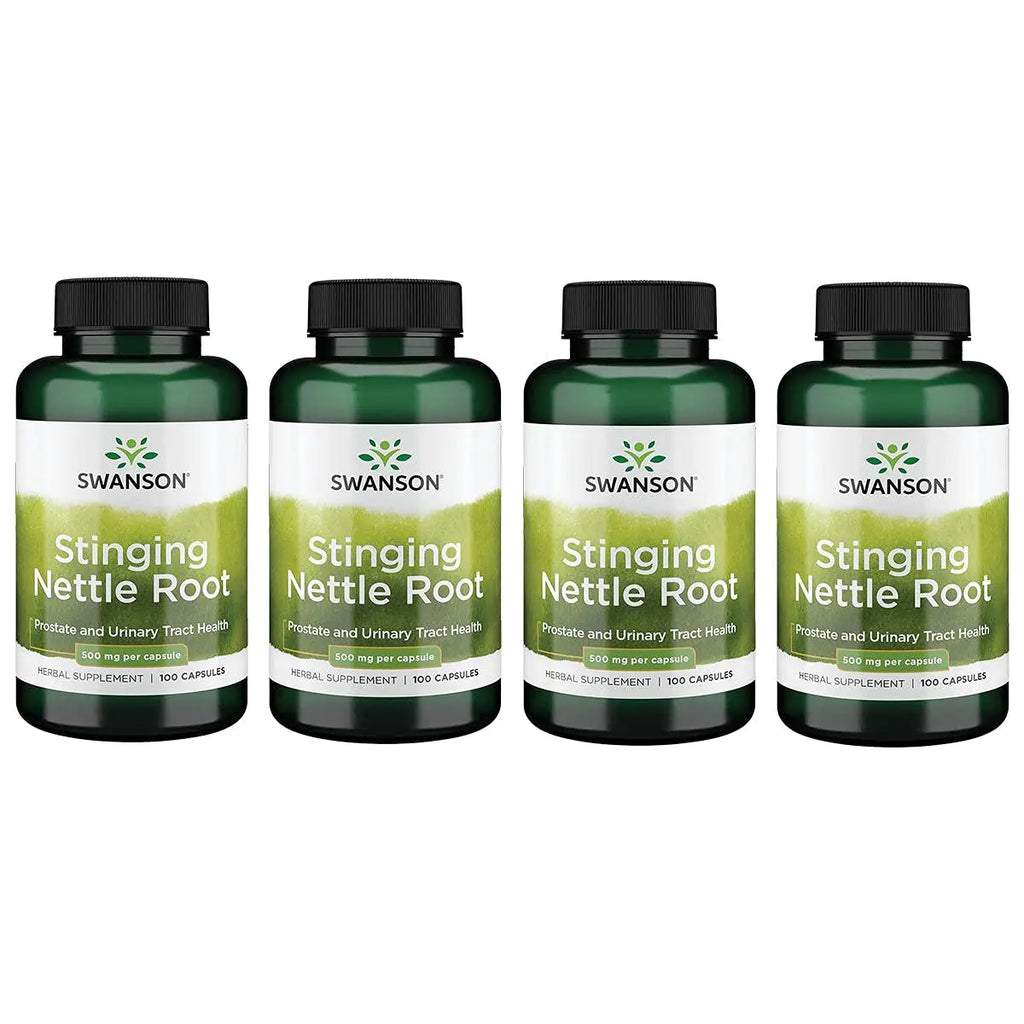 Swanson Stinging Nettle Root (Urtica Dioica) - Herbal Supplement - (100 Capsules 500mg) 4 Pack