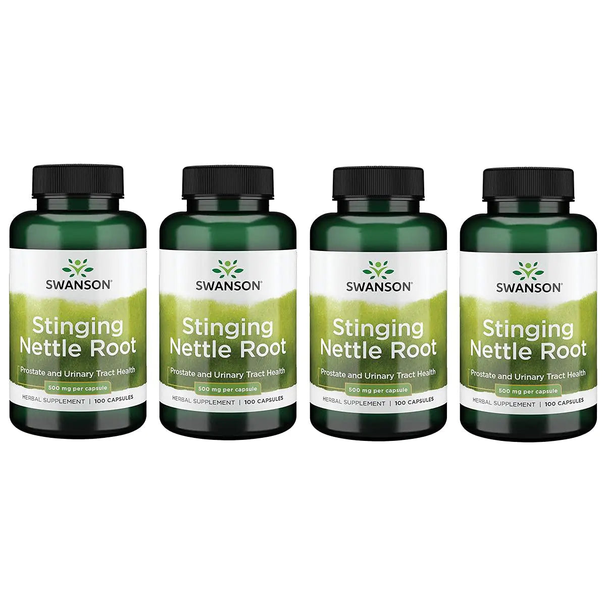 Swanson Stinging Nettle Root (Urtica Dioica) - Herbal Supplement - (100 Capsules 500mg) 4 Pack