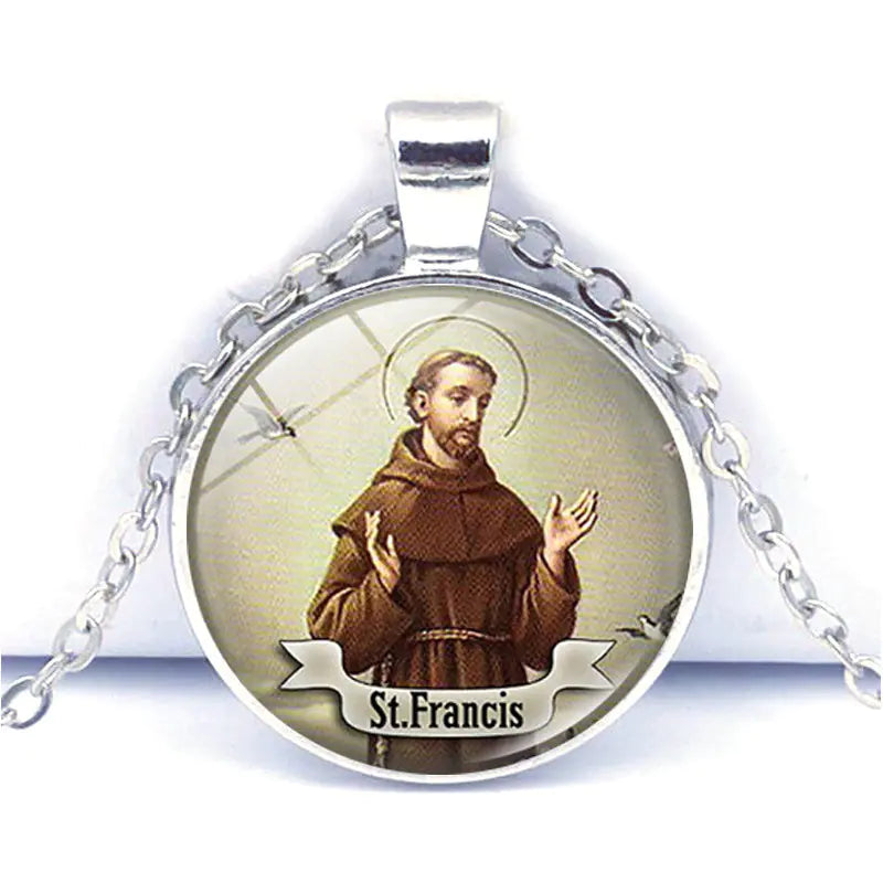 Saint Joseph Gemstone Necklace - Silver Pendant Accessory