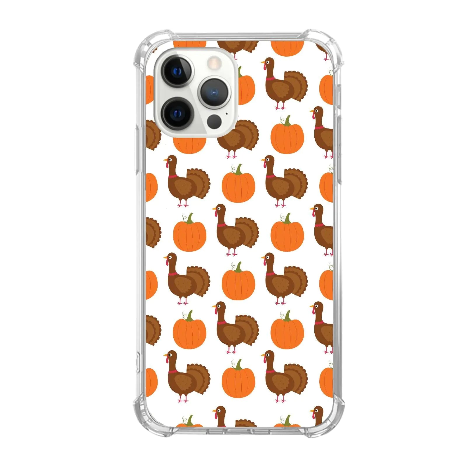 Thanksgiving Turkey Pumpkin Phone Case Compatible with iPhone 14 Pro Max，Aesthetic Turkey Pumpkin Silicone Shockproof TPU Bumper Protective Cover Case for iPhone 14 Pro Max